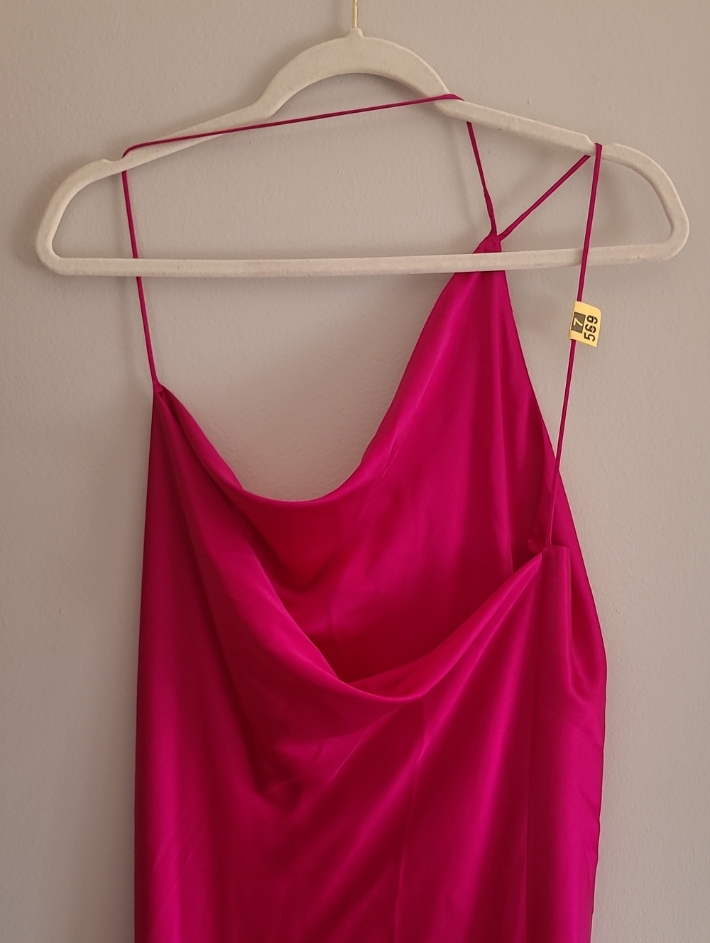 Alix NYX 100% Silk Quincy Midi Slip Dress Magenta Pink Drape Back Wmn Small Chic - Picture 8 of 16